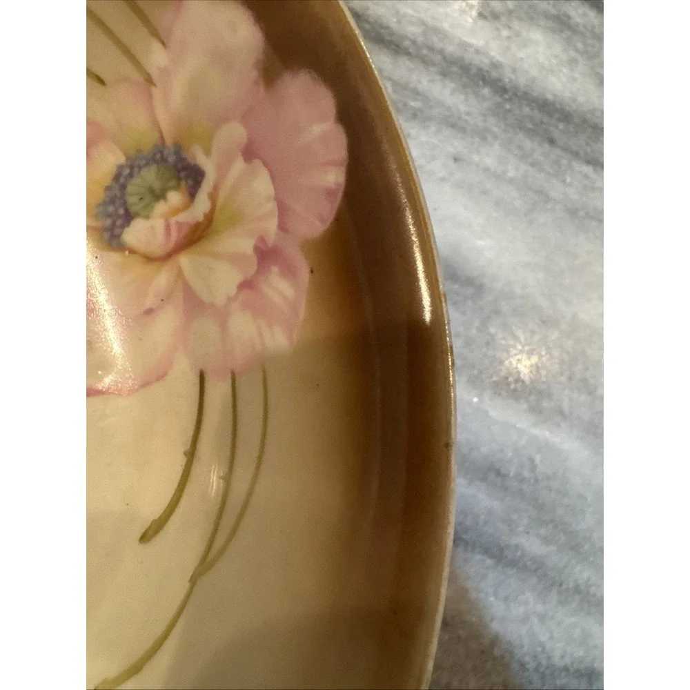 Vintage P.V. Germany Flowers Porcelain Serving‎ Bowl 1934